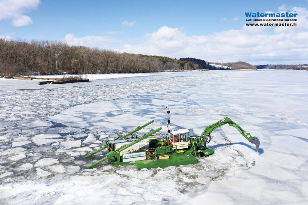 Breaking ice into smaller pieces helps prevent destructive ice jams and floods in USA