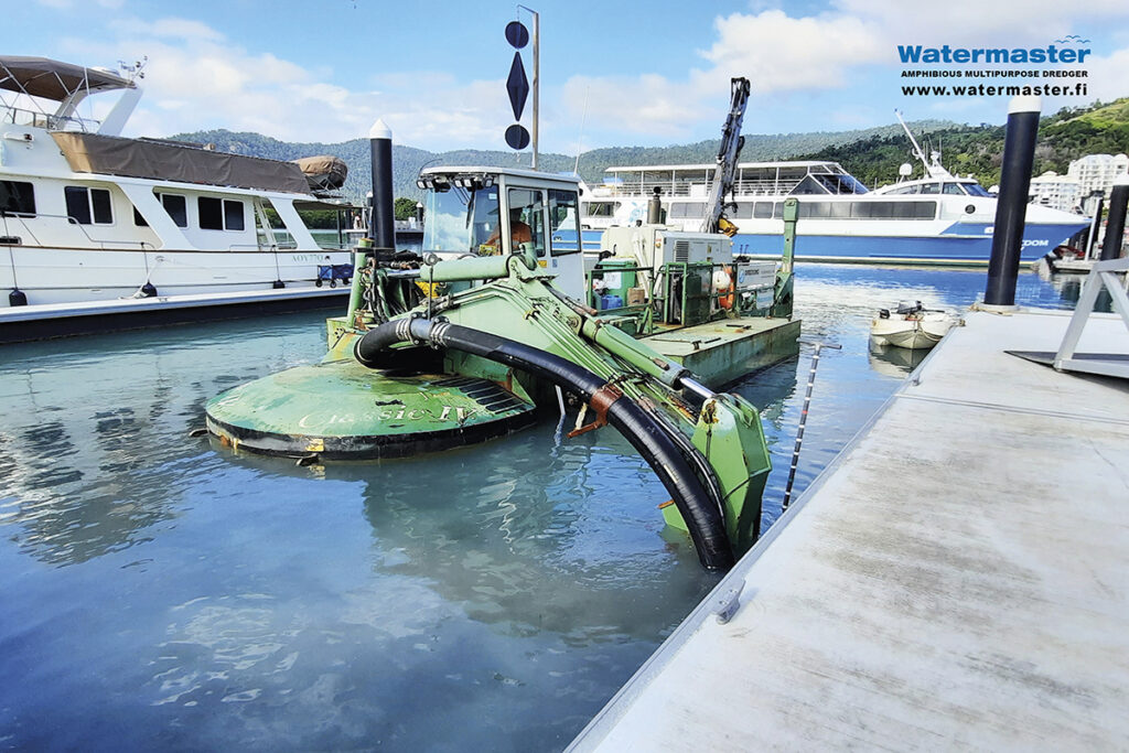 Marina maintenance dredging to ensure the safe passage of boats in Australia