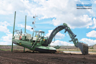 The self-launching amphibious Watermaster walking into water