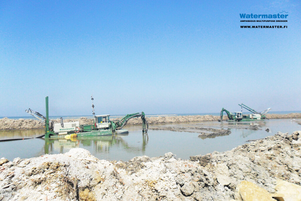 Watermasters dredging to improve the environmental condition of the Northern lakes in Egypt