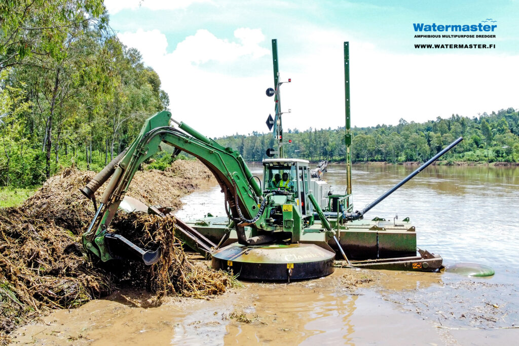 Clearing invasive vegetation from a dam reservoir to boost water storage, quality, and flow for community benefit